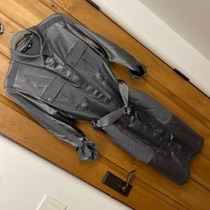 White House Black Market gray satin dress